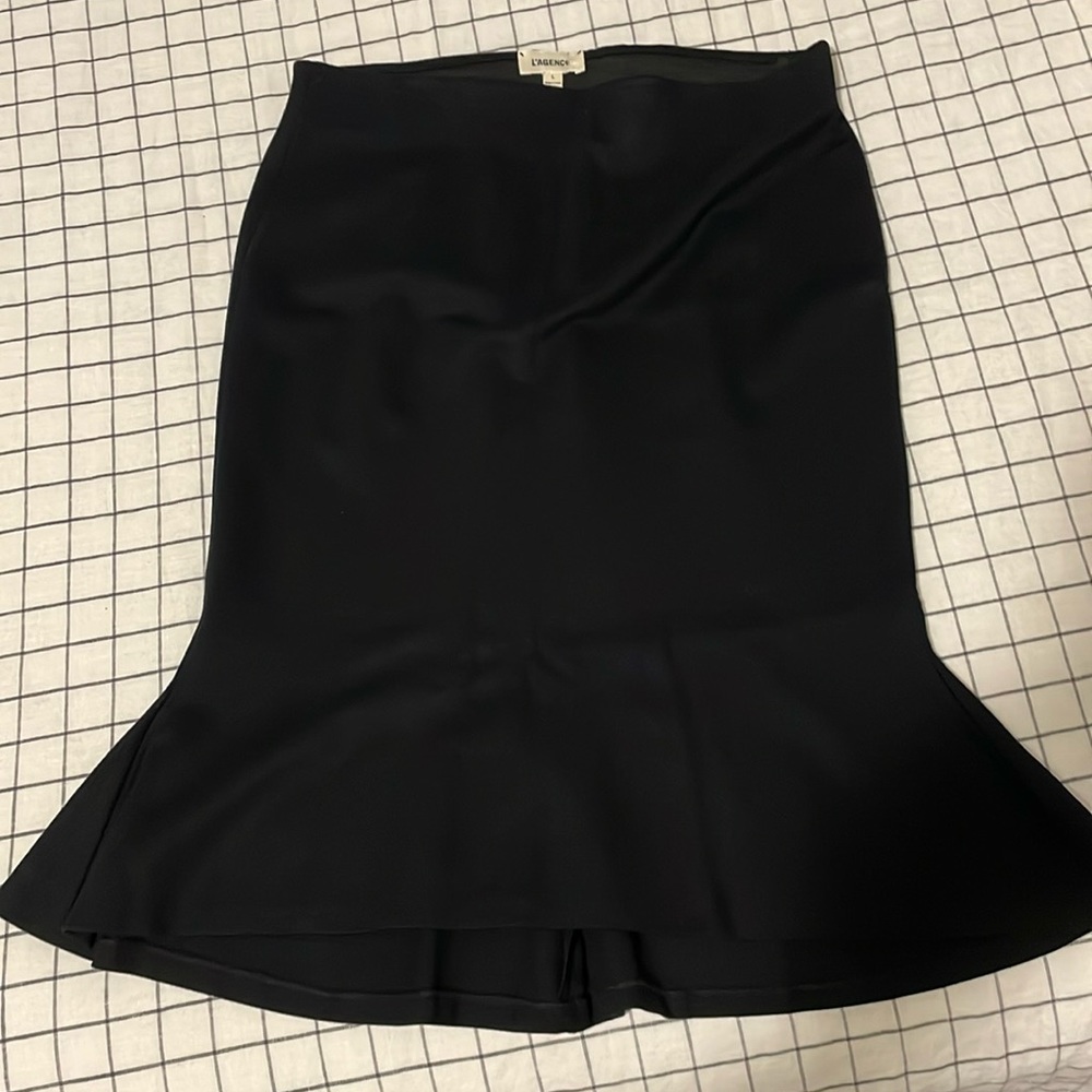L’Agence tulip hem knee length skirt - black - Size L